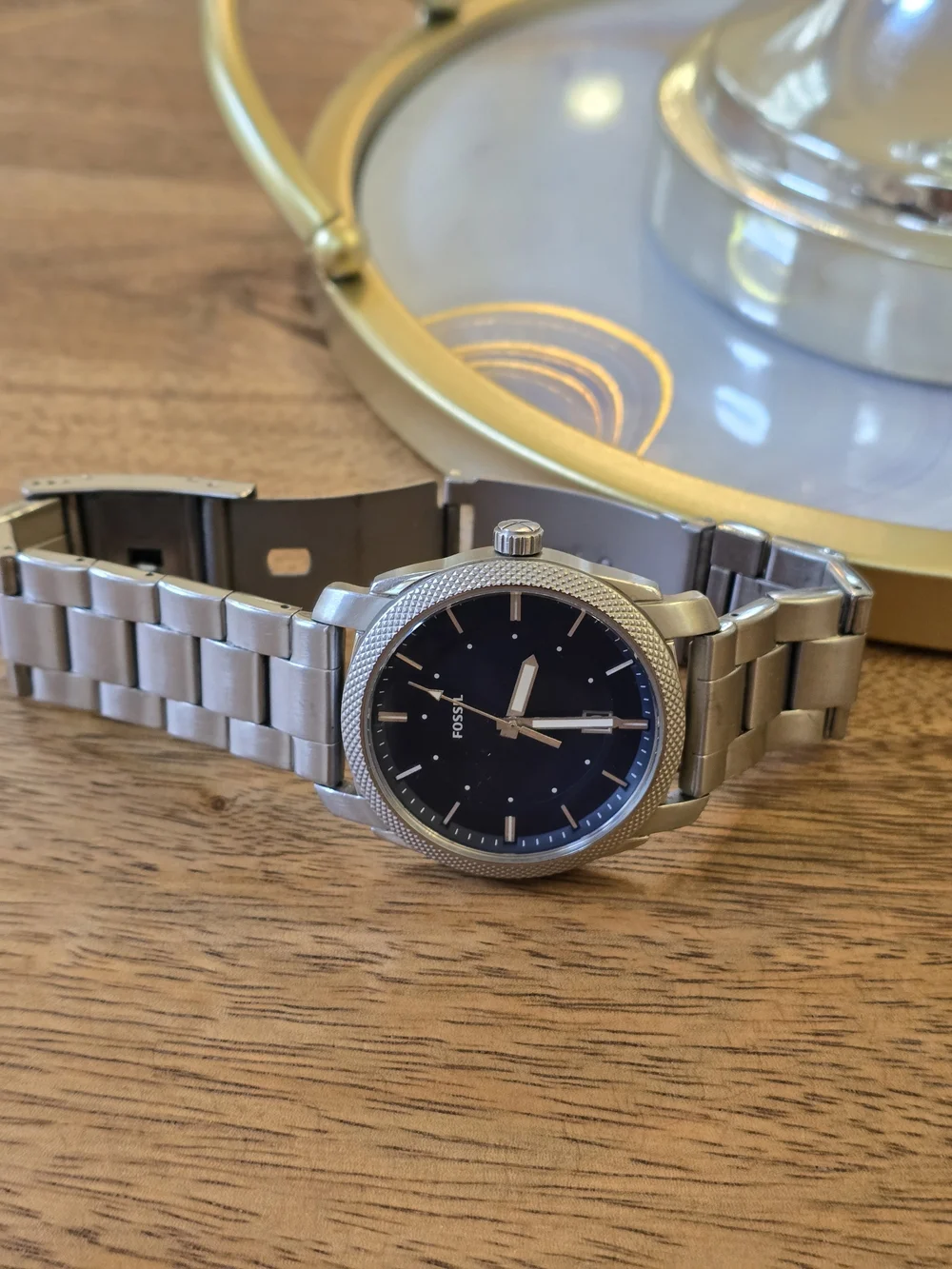 Fossil Men's Stainless Steel Blue Dial Watch